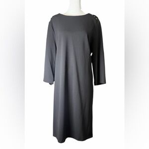 Sharagano Black 3/4 Sleeve Shift Dress with Shoulder Laced Accents. Size 16W.